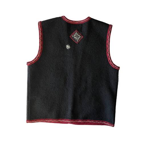 Woolrich Vintage  Black Red Wool Snowflake Sweater Vest Large