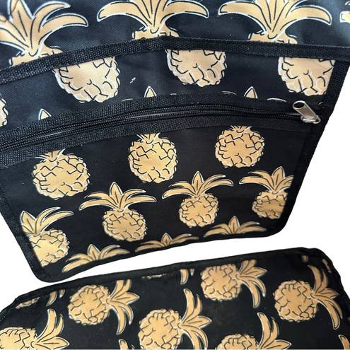 Simply Southern  Black Gold Pineapple Canvas Large Zippered Tote