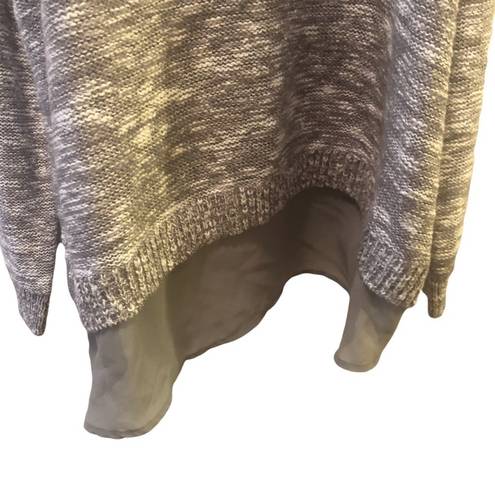 Torrid  Grey Knit 2FER Cold Shoulder Sweater Size 1 Marled Gray