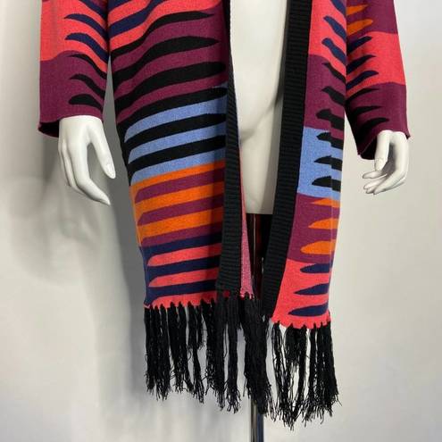 Mara Hoffman  Striped Fringe Cardigan Knit