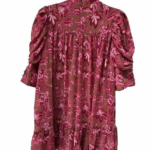 Boohoo NWT  Dress Womens Sz 6 Bohemian Tiered Ruffle Floral Grand Millennial Mini