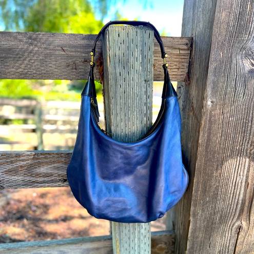 India Hicks  purse blue and black leather gold hardware