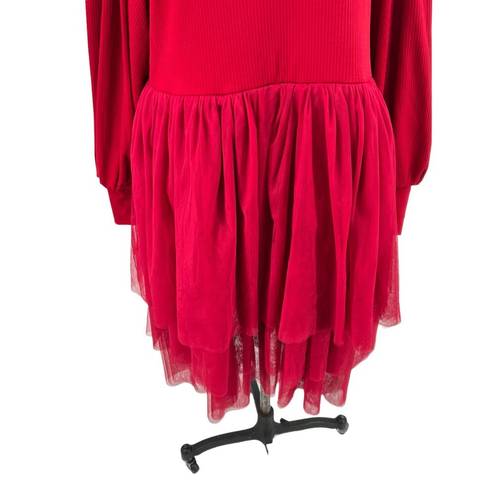 Krass&co Ivy City . Short Cosette Dress in Red Tulle Plus Size 2X