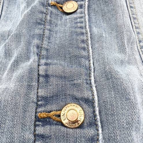 Mango MNG Jeans By  Womens XS Denim Jean Jacket Stretch Trucker Short Boho