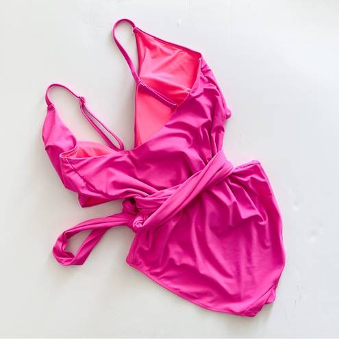 Aerie Tall Pink Wrap One Piece Swimsuit