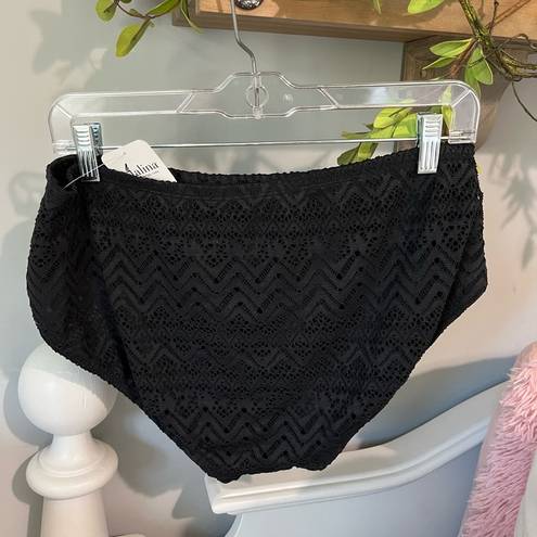 Catalina Swimsuit Bikini Bottoms New Black Size 16W Womens 1X  Solid Crochet Lace