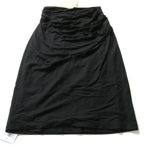 MM.LaFleur NWT  Soho Pencil in Black Ruched Stretch Jersey Pull-on Skirt S $140