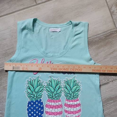 Simply Southern  Bless Your Heart USA Pineapple High/Low Tank Top