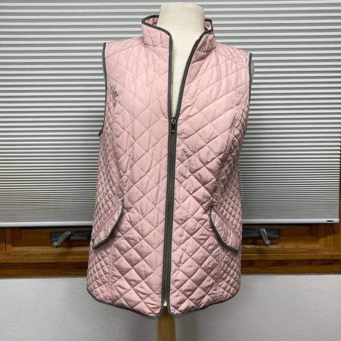 Charter Club M //  NWT Pink Stand Up Collar Zip Up Quilted Vest