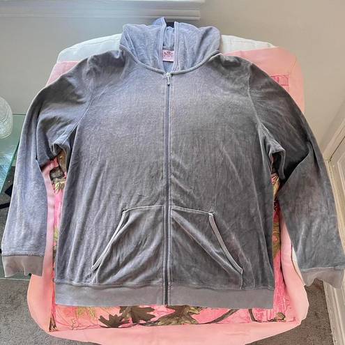 Juicy Couture y2k true vintage  velour grey zip up track jacket hoodie