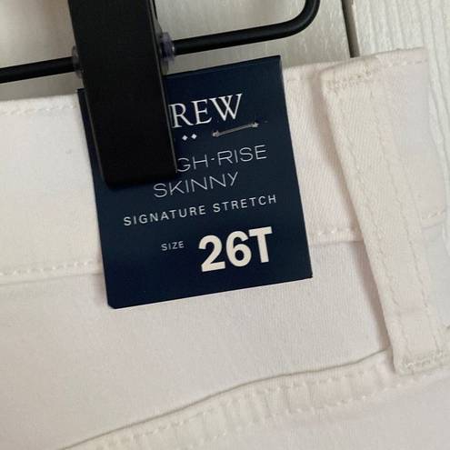 J.Crew  Factory 10" High Waist Skinny Raw Hem White Jeans 26 Tall NWT