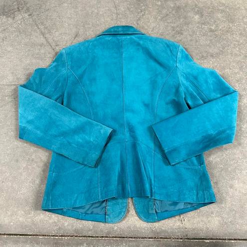 Bernardo  Blue Genuine Leather Suede Jacket