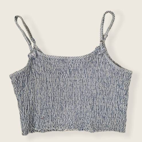 Brandy Melville  Izzy Tank Blue and White Smocked Tank