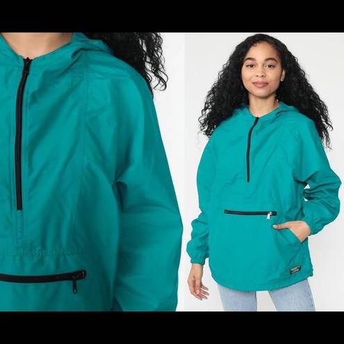 L.L.Bean  Blue Hooded Windbreaker Vintage Jacket | S