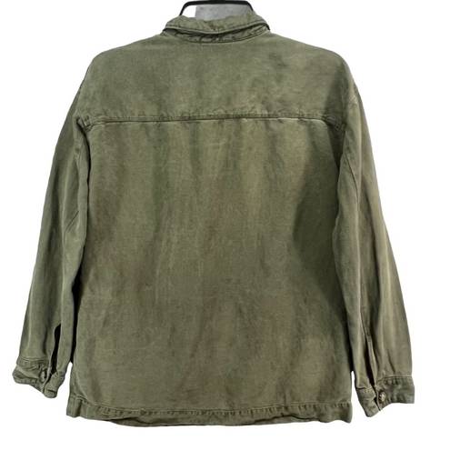 Marine layer  Jacket Womens XS Green Linen Blend Zito Chore Utility Coat Pockets