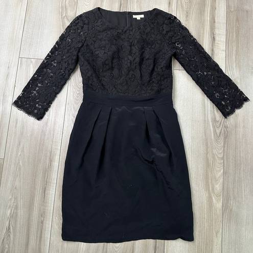 Shoshanna  Black Cocktail Dress Mini Lace Sleeves 2