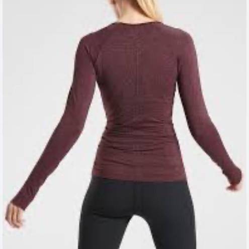 Athleta  Speedlight Glow Top Antique Burgundy Sparkle XS 510329