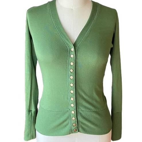 Zenana Outfitters  Green Snap-up Cardigan Sweater ~ Size M