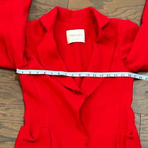 Edge TWILLEY ATELIER Raw- Open Front Jacket Crimson Red Size 6