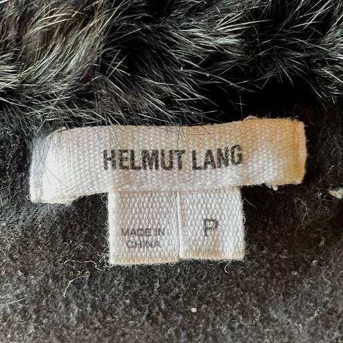 Helmut Lang Magna women’s rabbit fur-trim Tech winter hooded jacket size P