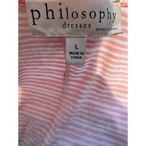 Philosophy NWOT -  Tank Stretchy A-line orange Striped Dress Sz L