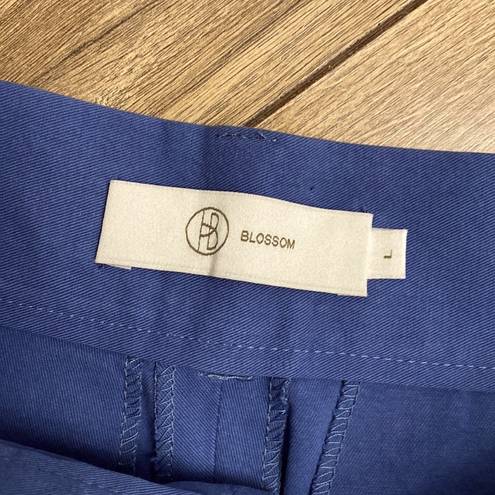 Nordstrom BLOSSOM H COMPANY Pleated Cotton Wide Leg Cargo Trousers -  BLUE