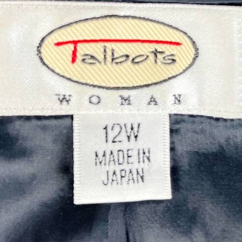 Talbots  Black & White Geometric Fully Lined Career Blazer Jacket Womens Size 12
