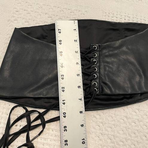 On Twelfth  lace up adjustable corset faux leather belt A2 7053