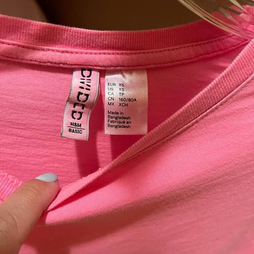 Divided  h&m cropped long sleeve tee - pink