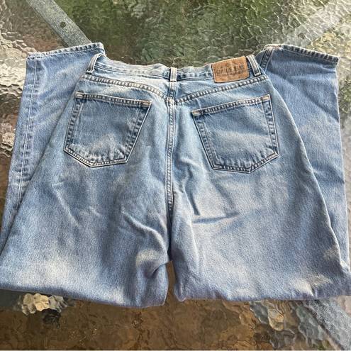 Gap  reverse High Waisted Boyfriend Straight Leg Light Wash Distressed Jeans