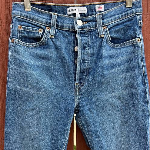 RE/DONE  High Rise Comfort Stretch Ankle Crop Jeans Mid 70s Size 28