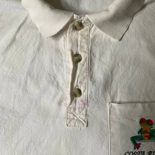 Polo Vintage White Coats Rica Frog Cotton  Short Sleeve Button Down Sz XL