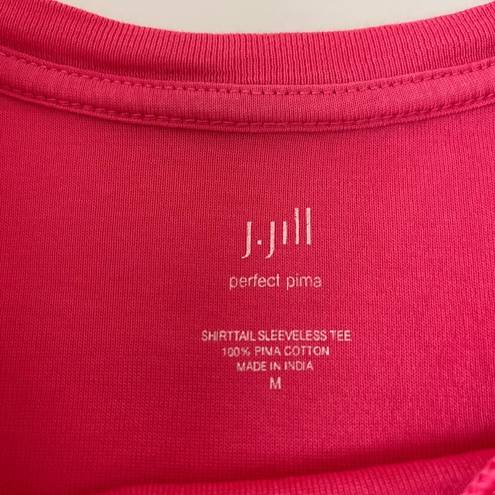 J.Jill  Pink Perfect Pima Cotton  Shirttail Sleeveless Tee Medium