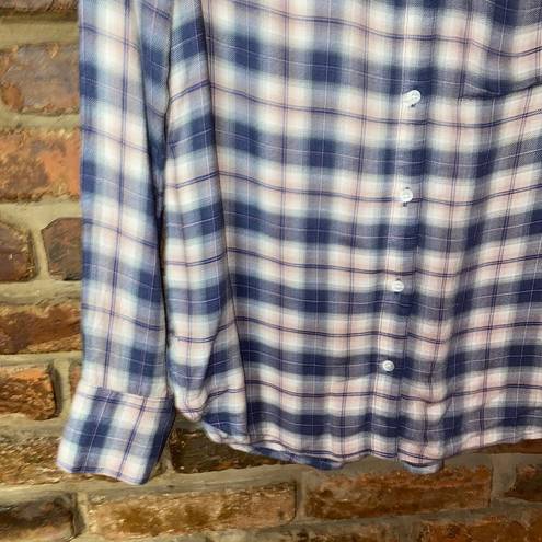 Treasure & Bond  Flannel Plaid Boyfriend Button Down Shirt Women's Size XXS