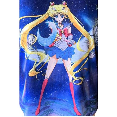 The Moon SAILOR Usagi Sublimation Crystal Blue Hot Topic Graphic Tank Top ~ LARGE