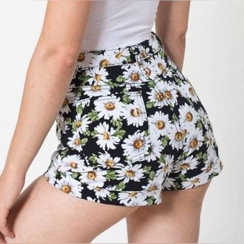 American Apparel  Daisy on Black Jean Shorts