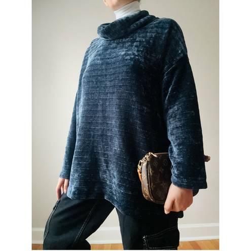 J.Jill ★ Women’s Cowl neck Velvet looking Sweater - Navy Blue ★