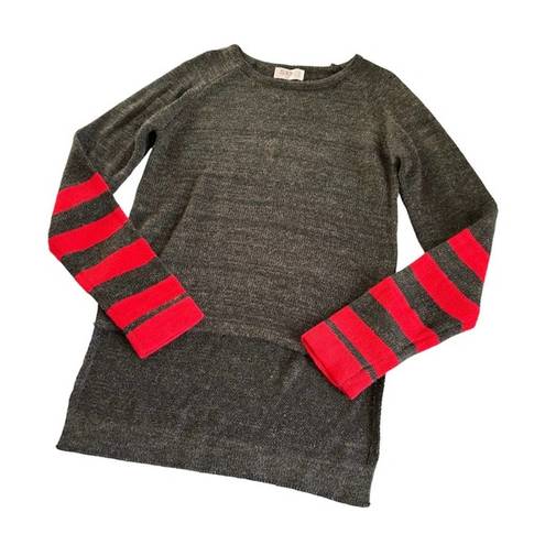 SEEK the Label  Striped Pullover Gray and Red Oversized Sweater Size XS