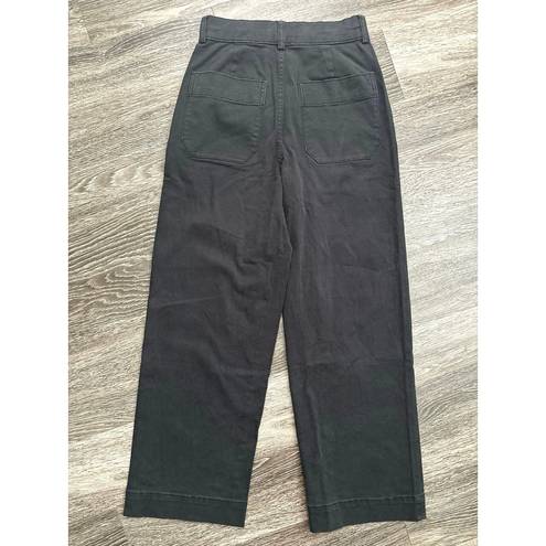 Everlane NWT  The Organic Crop Wide-Leg Twill Pant Black Size 4