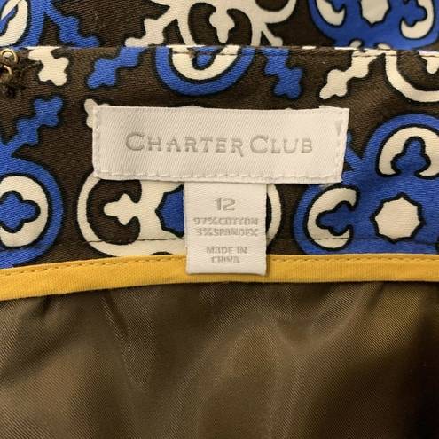 Charter Club  Womens Multicolor Medallion Print Pencil Stretch Skirt