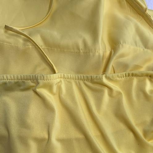 ZARA  Yellow Ruffle High Neck Yellow Tank Top Size Large