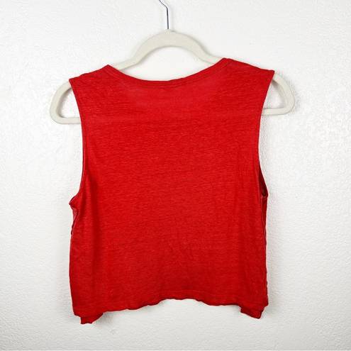 ALC Frank A.L.C. Red 100% Linen Tank Top Red Size XS