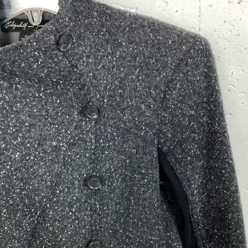 Elizabeth and James  Womens Wool Speckled Victor Blazer Jacket Asymmetrical Gray 6