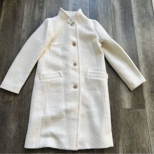 J.Crew  NWT Textured Wool Blend Coat in Ivory Size 8