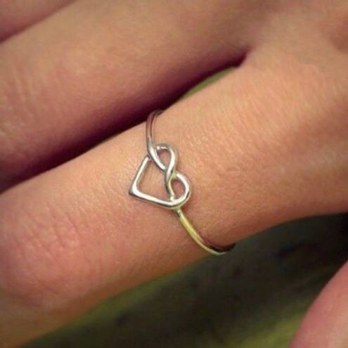 infinity Heart Ring Sz8