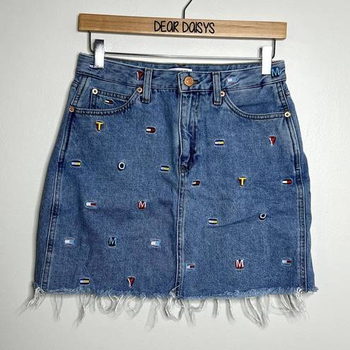 Tommy Hilfiger  Embroidered Logo Denim Mini Skirt