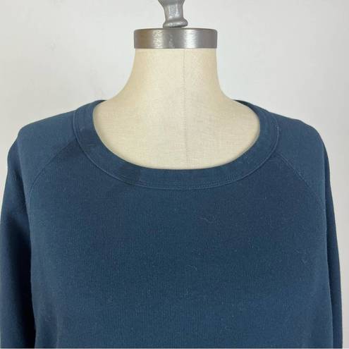 James Perse  Dark Blue Raw Hem Crewneck Sweater