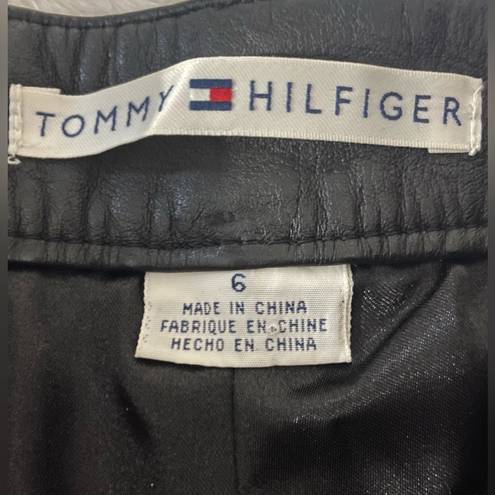 Tommy Hilfiger 100% Leather Black Long Pants. Women’s Size 6.