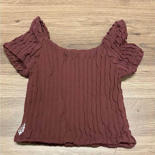 Free People Movement 🆕FP Movement by Free People NWOT Get Ripped Tee in Merlot (FPM-97)