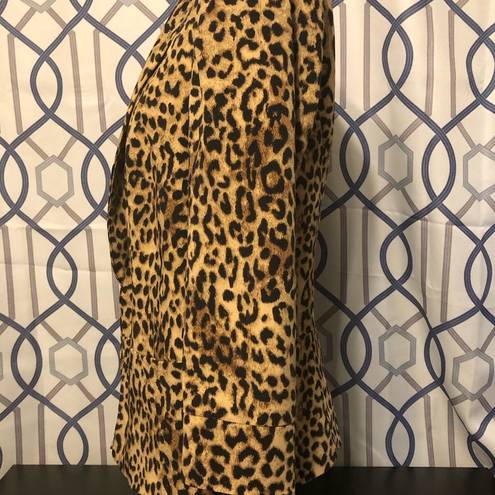 Black Rainn  Animal Print Blazer Brown/Black Medium